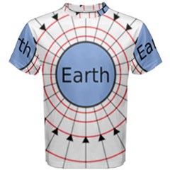 Magnetik Earth s Gravitational Line Triangle Men s Cotton Tee by Mariart