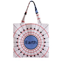 Magnetik Earth s Gravitational Line Triangle Zipper Grocery Tote Bag