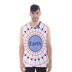 Magnetik Earth s Gravitational Line Triangle Men s Basketball Tank Top