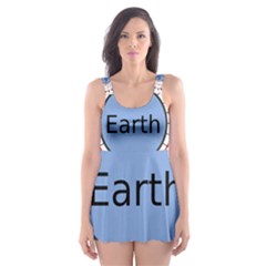 Magnetik Earth s Gravitational Line Triangle Skater Dress Swimsuit