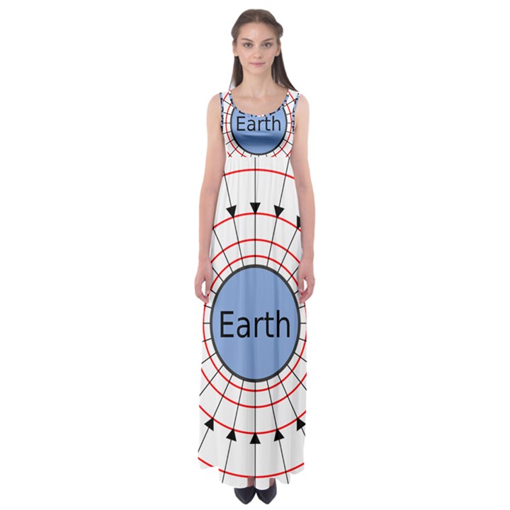 Magnetik Earth s Gravitational Line Triangle Empire Waist Maxi Dress