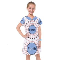 Magnetik Earth s Gravitational Line Triangle Kids  Drop Waist Dress