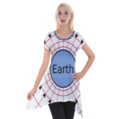 Magnetik Earth s Gravitational Line Triangle Short Sleeve Side Drop Tunic by Mariart