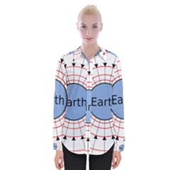 Magnetik Earth s Gravitational Line Triangle Womens Long Sleeve Shirt