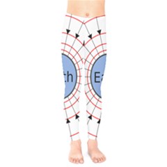 Magnetik Earth s Gravitational Line Triangle Kids  Legging