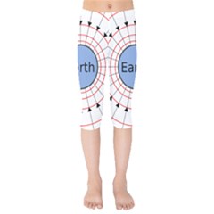 Magnetik Earth s Gravitational Line Triangle Kids  Capri Leggings 