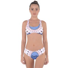 Magnetik Earth s Gravitational Line Triangle Criss Cross Bikini Set