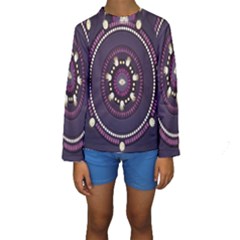 Mandalarium Hires Hand Eye Purple Kids  Long Sleeve Swimwear by Mariart