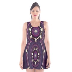 Mandalarium Hires Hand Eye Purple Scoop Neck Skater Dress