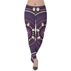 Mandalarium Hires Hand Eye Purple Velvet Leggings by Mariart