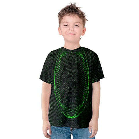 Green Foam Waves Polygon Animation Kaleida Motion Kids  Cotton Tee by Mariart