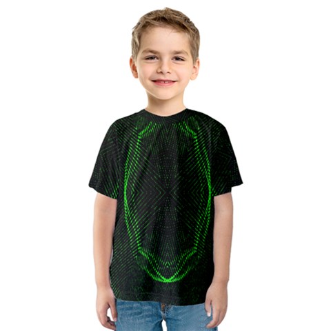 Green Foam Waves Polygon Animation Kaleida Motion Kids  Sport Mesh Tee by Mariart