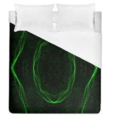 Green Foam Waves Polygon Animation Kaleida Motion Duvet Cover (queen Size) by Mariart