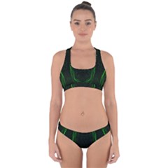 Green Foam Waves Polygon Animation Kaleida Motion Cross Back Hipster Bikini Set by Mariart