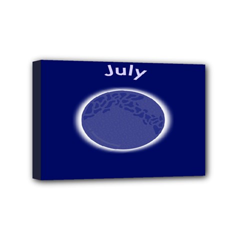 Moon July Blue Space Mini Canvas 6  X 4 