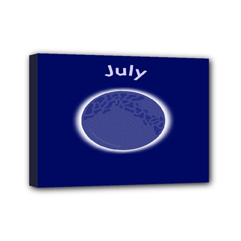 Moon July Blue Space Mini Canvas 7  X 5  by Mariart