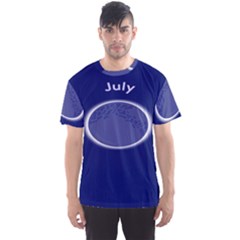 Moon July Blue Space Men s Sports Mesh Tee