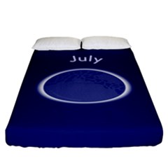 Moon July Blue Space Fitted Sheet (california King Size) by Mariart