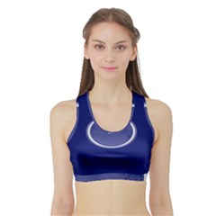 Moon July Blue Space Sports Bra With Border by Mariart