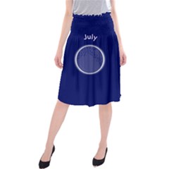 Moon July Blue Space Midi Beach Skirt