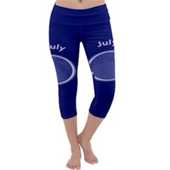 Moon July Blue Space Capri Yoga Leggings by Mariart