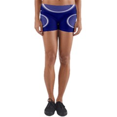 Moon July Blue Space Yoga Shorts by Mariart