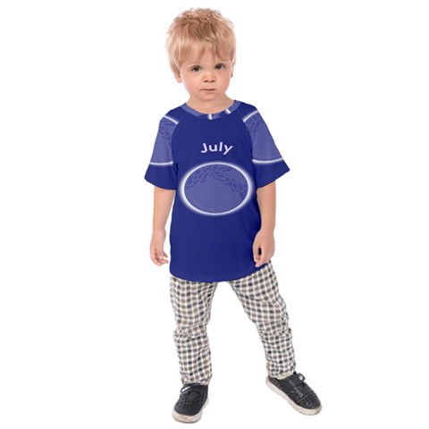 Moon July Blue Space Kids Raglan Tee by Mariart