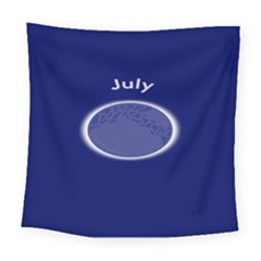 Moon July Blue Space Square Tapestry (large) by Mariart