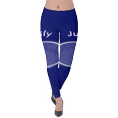 Moon July Blue Space Velvet Leggings by Mariart