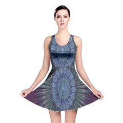 Peaceful Flower Formation Sparkling Space Reversible Skater Dress