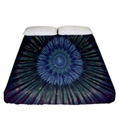 Peaceful Flower Formation Sparkling Space Fitted Sheet (california King Size)