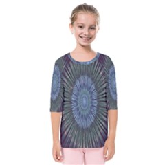 Peaceful Flower Formation Sparkling Space Kids  Quarter Sleeve Raglan Tee