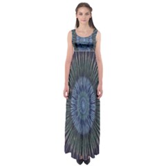 Peaceful Flower Formation Sparkling Space Empire Waist Maxi Dress