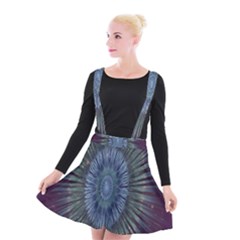 Peaceful Flower Formation Sparkling Space Suspender Skater Skirt by Mariart