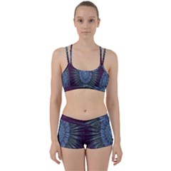 Peaceful Flower Formation Sparkling Space Women s Sports Set