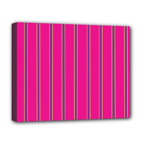 Pink Line Vertical Purple Yellow Fushia Deluxe Canvas 20  X 16  