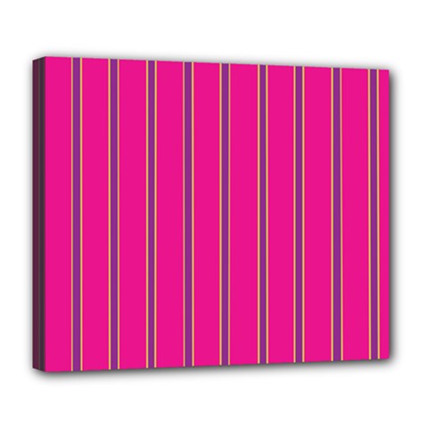 Pink Line Vertical Purple Yellow Fushia Deluxe Canvas 24  X 20   by Mariart