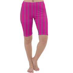 Pink Line Vertical Purple Yellow Fushia Cropped Leggings 