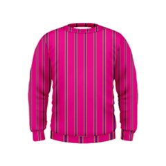 Pink Line Vertical Purple Yellow Fushia Kids  Sweatshirt by Mariart