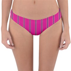 Pink Line Vertical Purple Yellow Fushia Reversible Hipster Bikini Bottoms