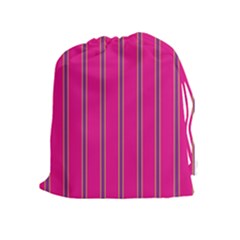 Pink Line Vertical Purple Yellow Fushia Drawstring Pouches (extra Large)