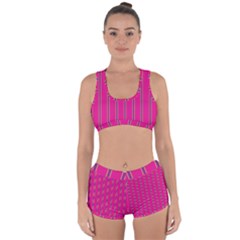 Pink Line Vertical Purple Yellow Fushia Racerback Boyleg Bikini Set by Mariart