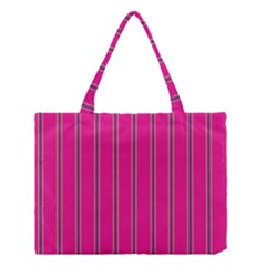 Pink Line Vertical Purple Yellow Fushia Medium Tote Bag