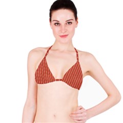 Line Vertical Orange Bikini Top