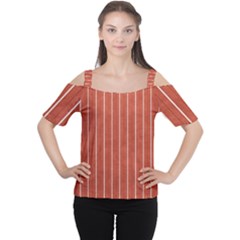 Line Vertical Orange Cutout Shoulder Tee