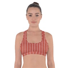 Line Vertical Orange Cross Back Sports Bra by Mariart