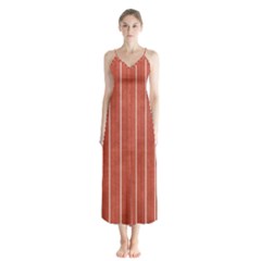 Line Vertical Orange Button Up Chiffon Maxi Dress by Mariart