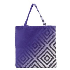 Plaid Blue White Grocery Tote Bag by Mariart