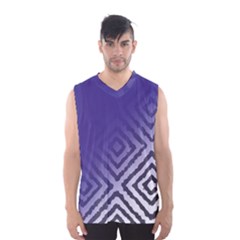 Plaid Blue White Men s Basketball Tank Top