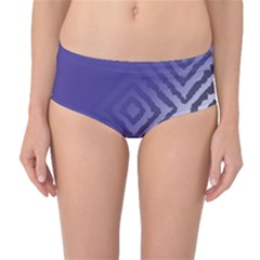 Plaid Blue White Mid-waist Bikini Bottoms